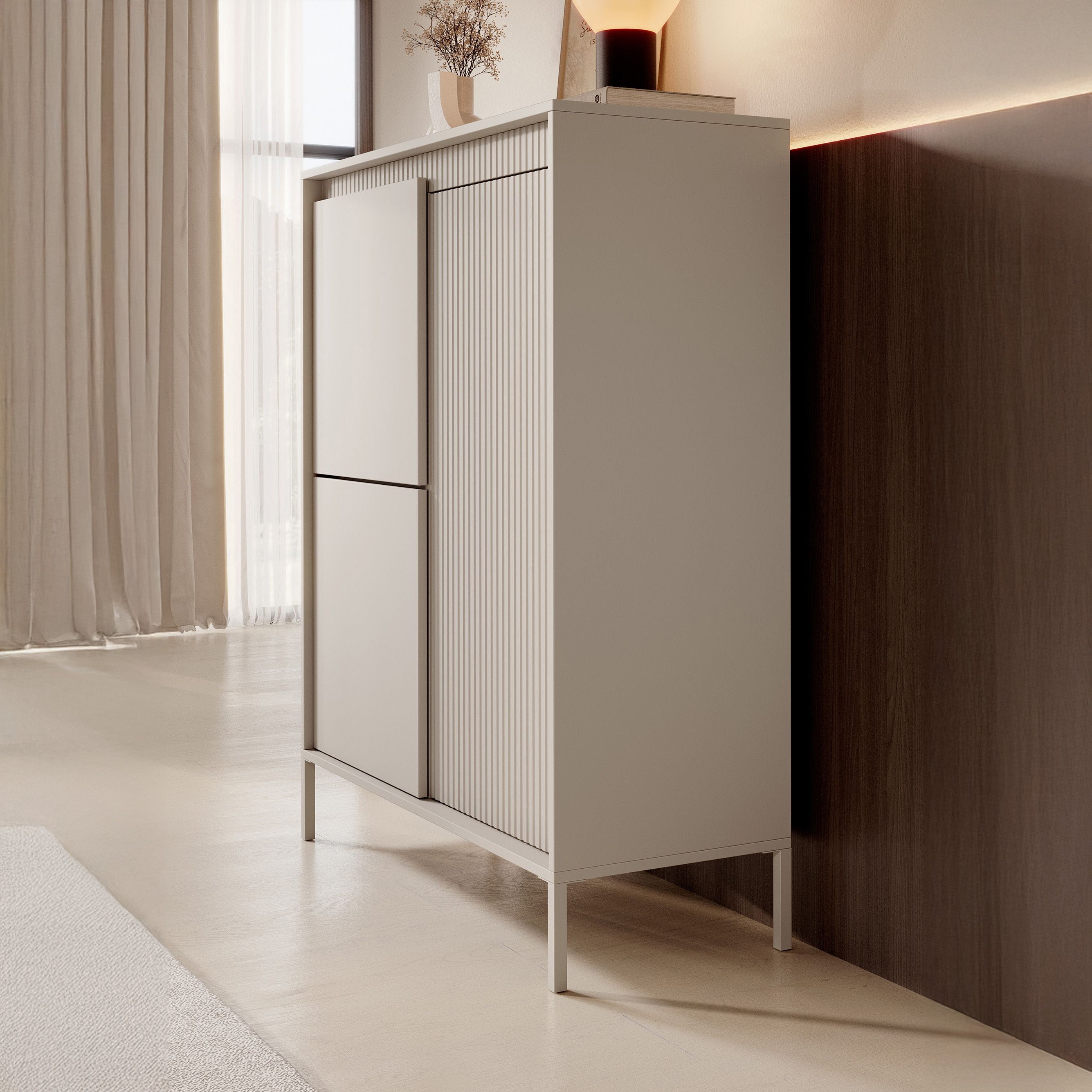 Saran - Dressoir - Beige - 104x40x123 cm