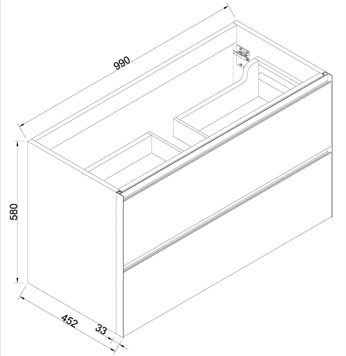 Mueller Sakura wastafelonderkast 100x45,2cm naturel eiken/mat zwart