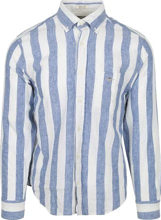 Gant Overhemd Streep Bold Linnen Blauw 3250043-407 kopen