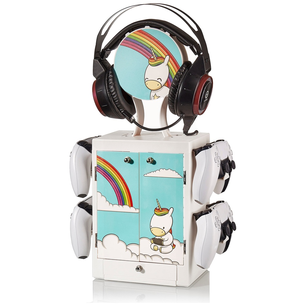 Numskull Eric, der Einhorn-Gamer, Gaming-Schrank