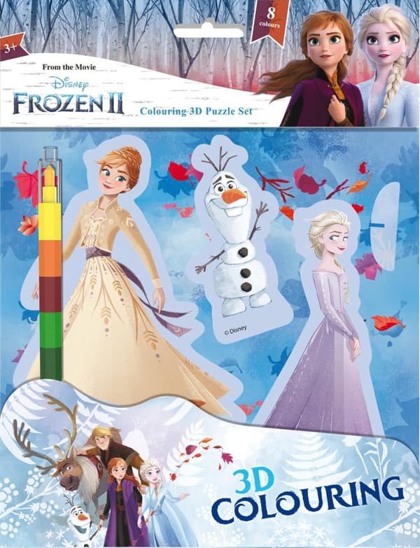 Frozen II hobbysett med 3D bilder og fargekritt frost elsa anna