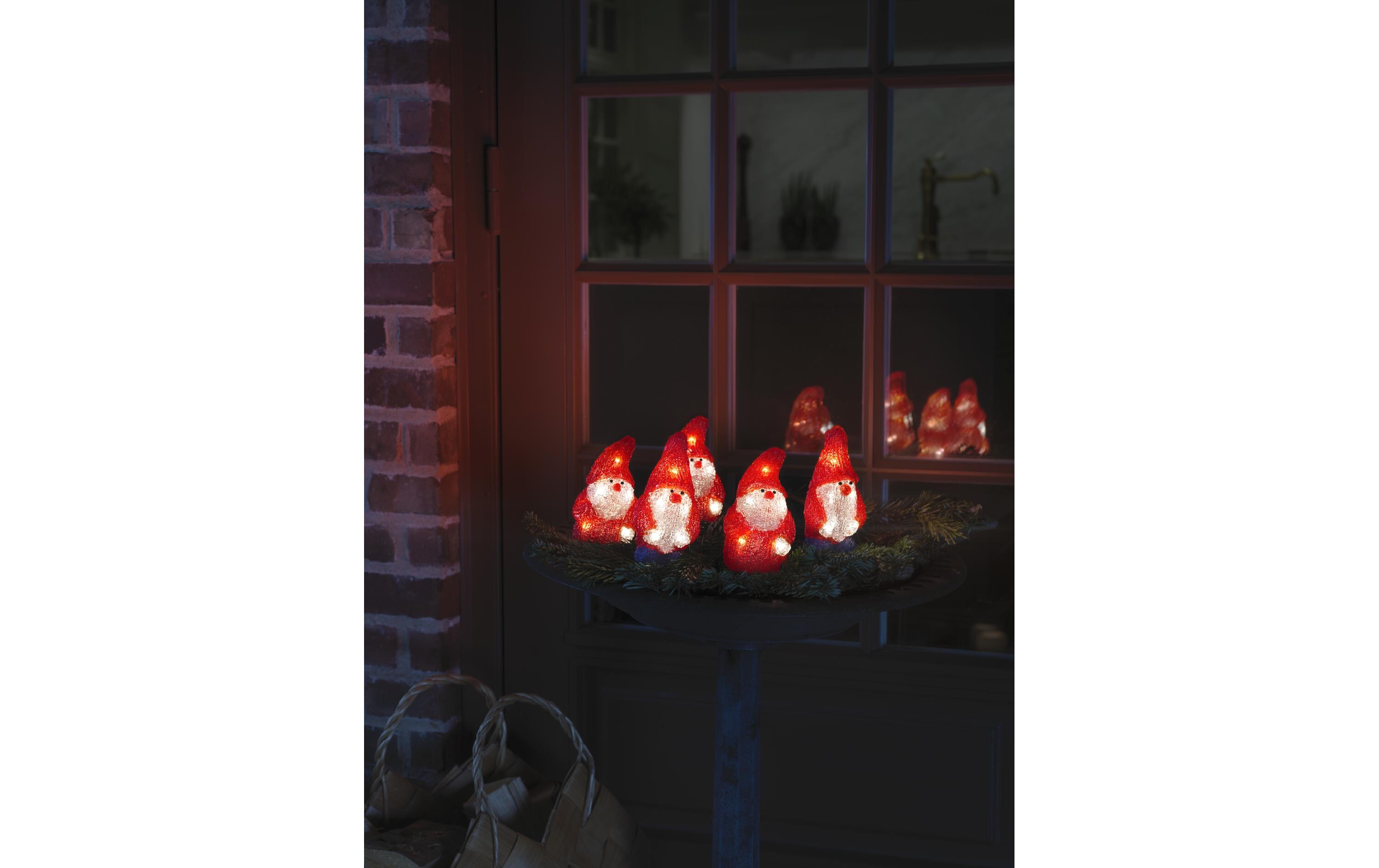LED-Figur Acryl Santa, 14 cm, 5er SetWeihnachtsfigur