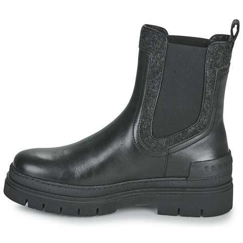 Tommy Hilfiger - FEMININE FELT CHELSEA BOOTIE - Noir