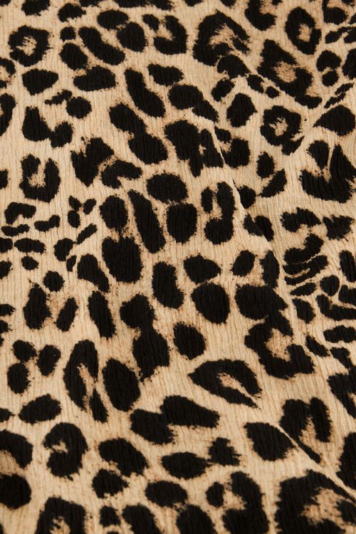 Beige panterprint broek wide leg