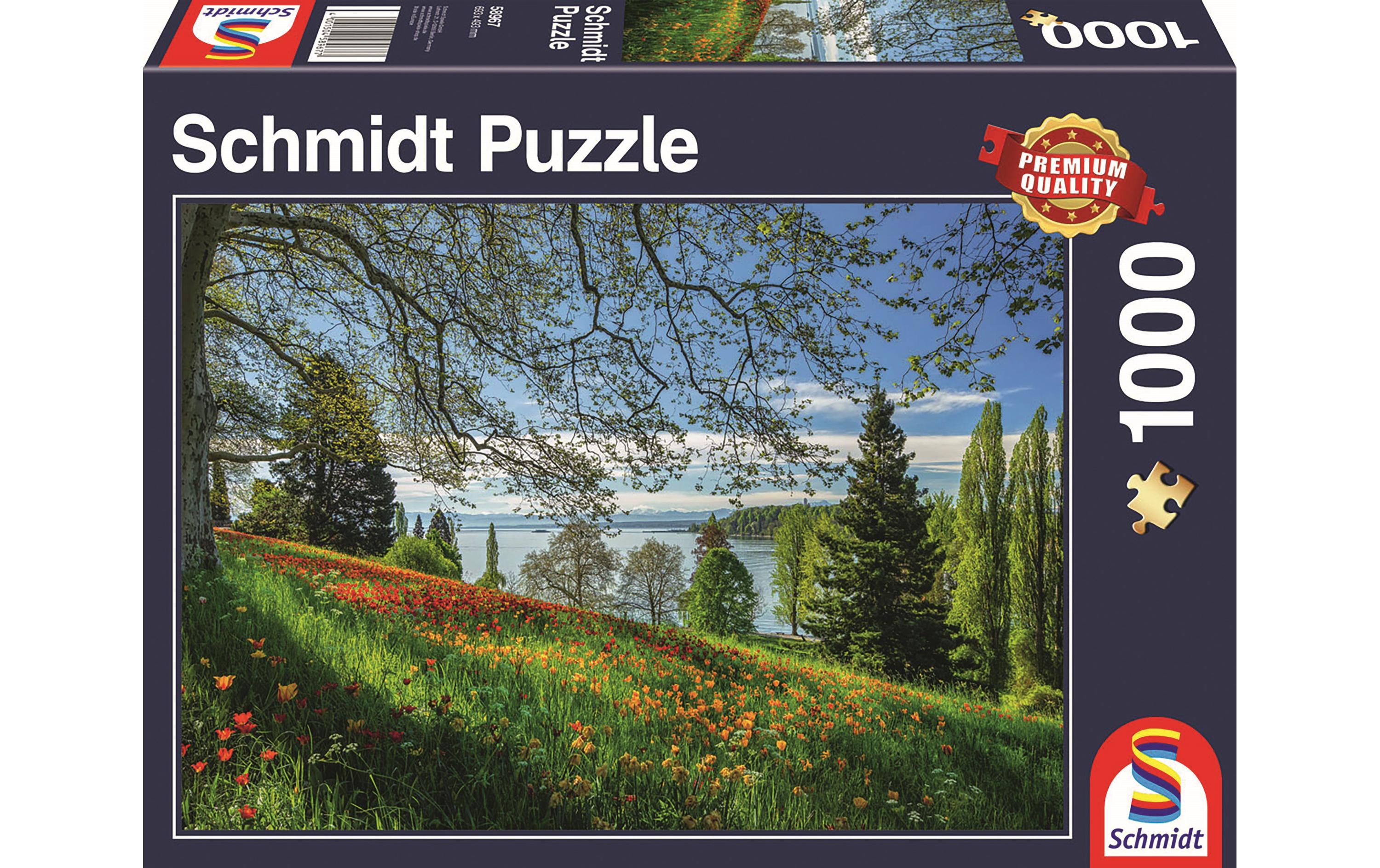 Puzzle Frühlingsallee zur Tulpenblüte, Insel MainauPuzzle mit 1000 Teilen