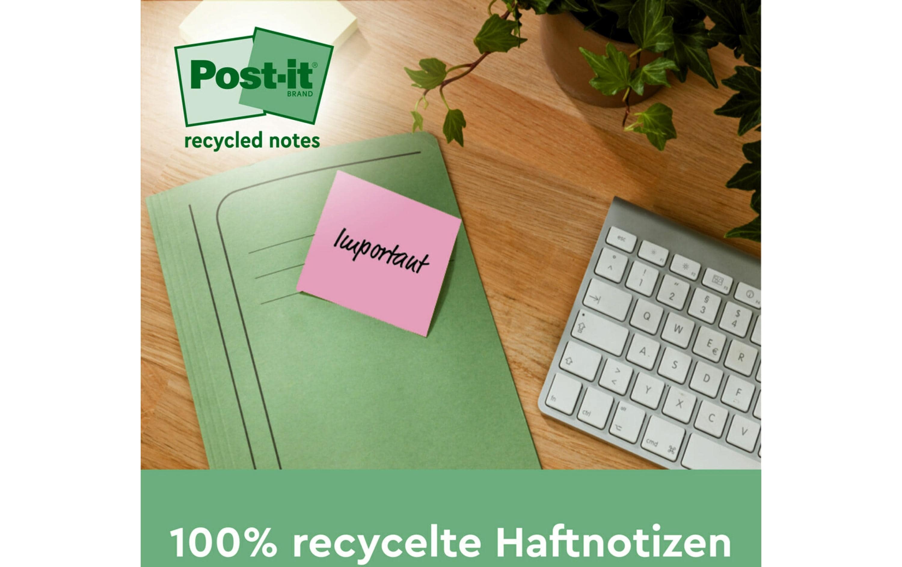 Notizzettel Recycling Notes 76 x 76 mmPost-it Recycling Notes in verschiedenen Farben