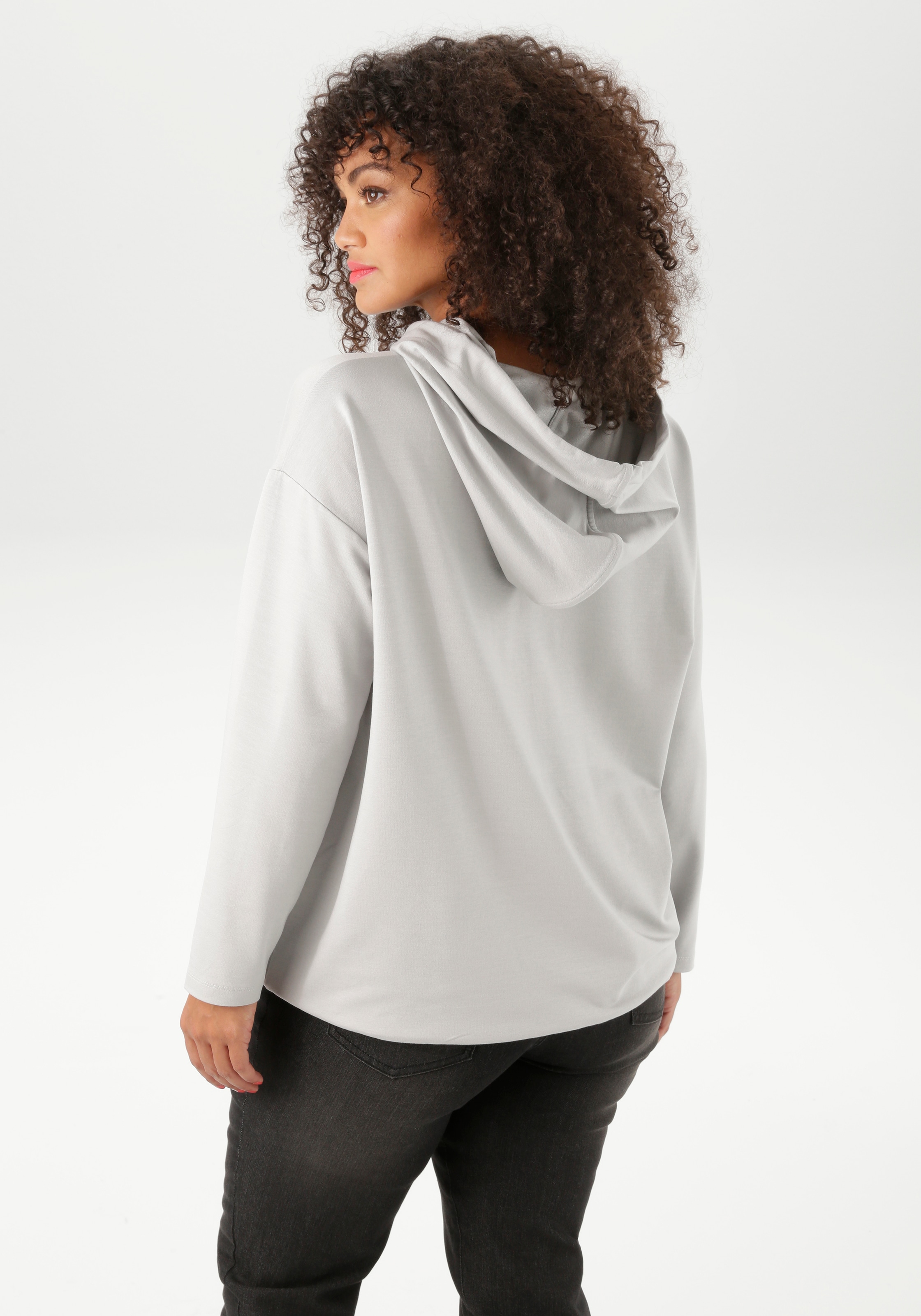 Aniston PLUS Kapuzensweatshirt , super bequeme Sweat-Qualität - NEUE KOLLEKTION