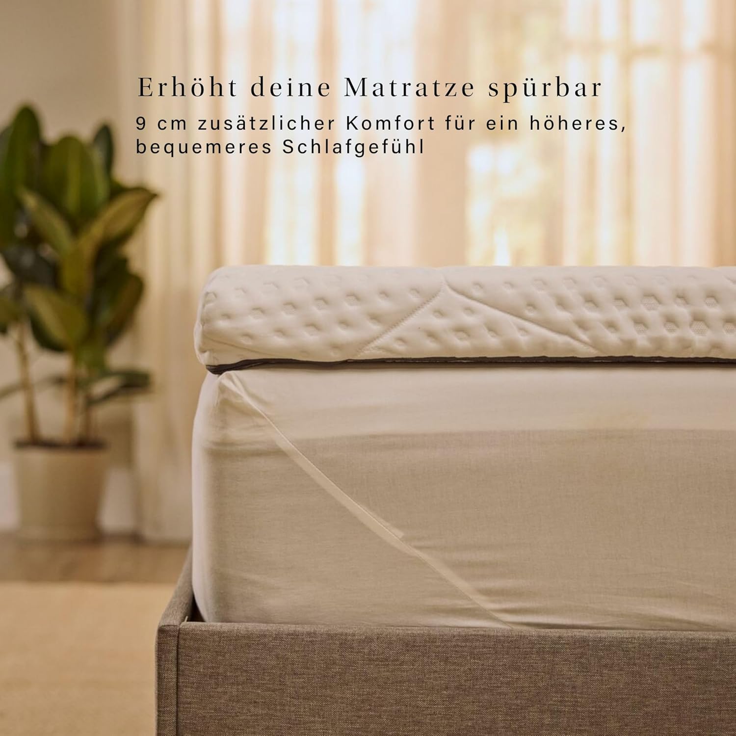 Emma Premium Topper 180x200 cm, Atmungsaktiver Matratzentopper, Memory-Schaum, Waschbarer Bezug bei 40°C, Premium-Originalcover, 9 cm Höhe, 100% Polyester, Reißverschluss