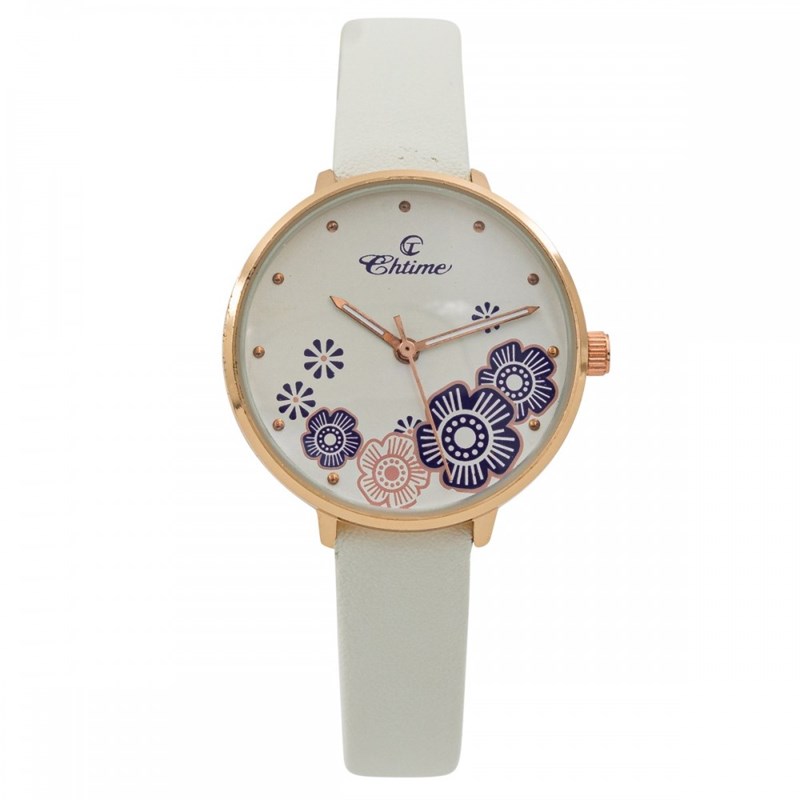 Montre Femme CHTIME bracelet Cuir Blanc