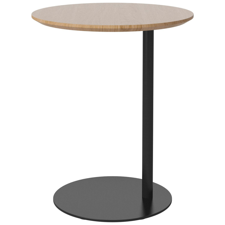Bolia Pillar bijzettafel Ø45 geolied eiken,zwart gelakt staal