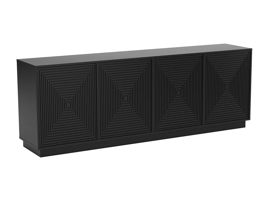 Buffet avec 4 portes en MDF - Noir - MEZULIA