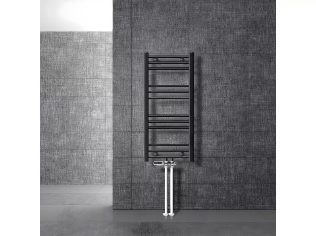 ECD Germany radiateur de salle de bain raccordement central 400 x 800 mm anthracite droit