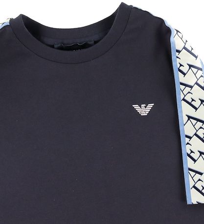 Emporio Armani T-shirt - Blåe Navy m. Logostribe