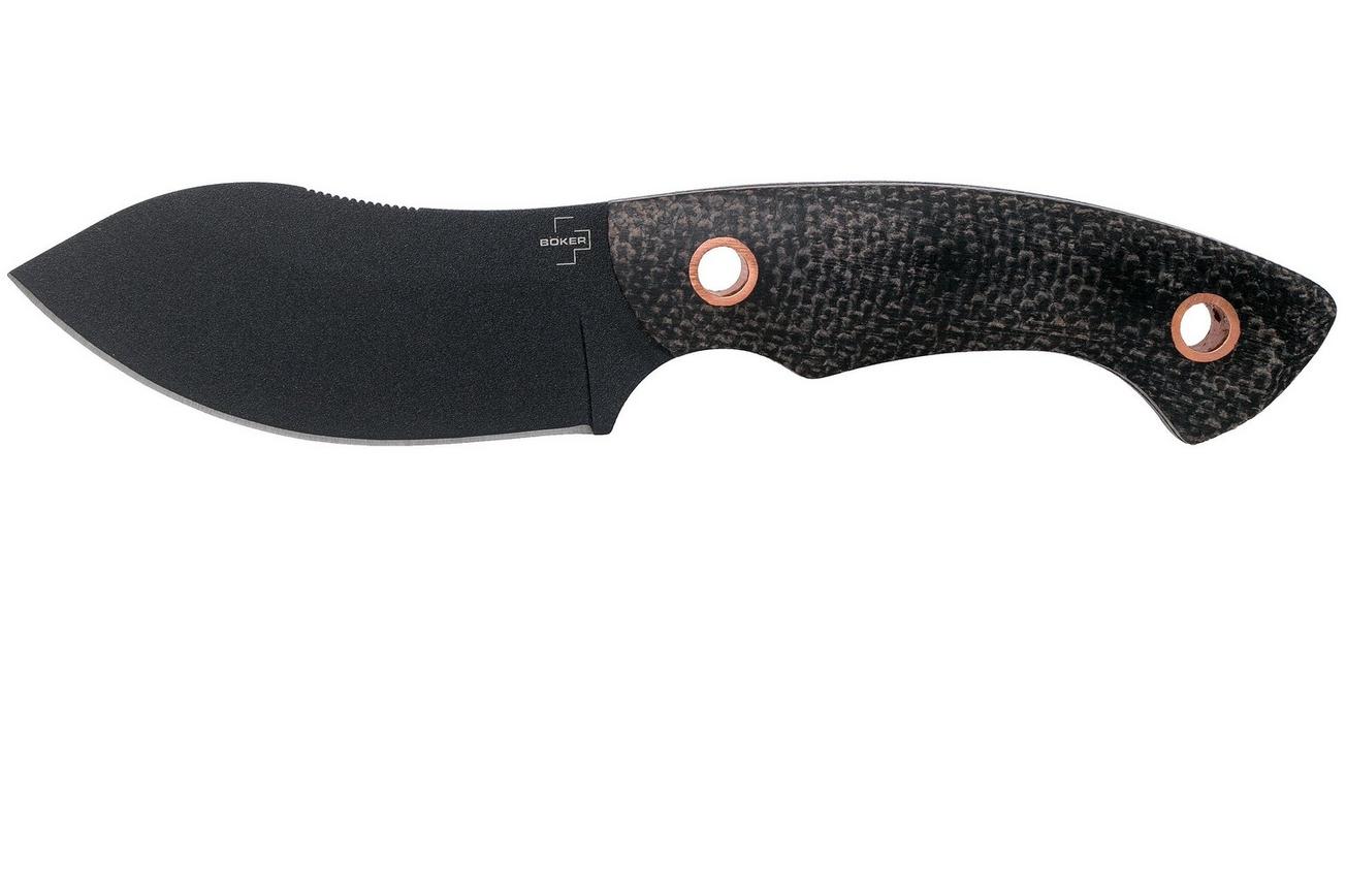 Böker Plus Nessmi Pro 02BO018 Black Micarta Copper vaststaand mes, Jesper Voxnaes design