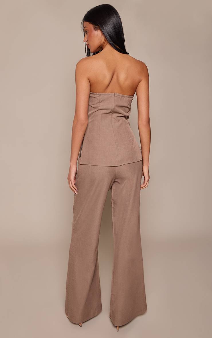 Champignon Pantalon Taille Haute Coupe Large Ajusté Pour Grande Taille