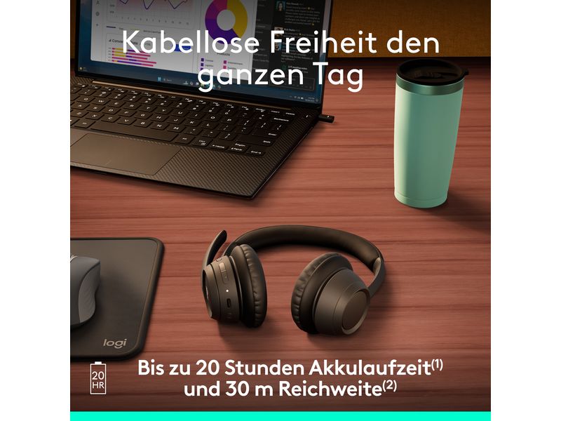 Logitech Zone 305 UC Kabelloses Headset – für Unternehmen zertifiziert und ideal für den Masseneinsatz