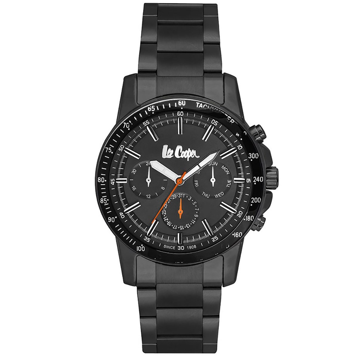 Montre analogique multifonctions bracelet métal ADEN