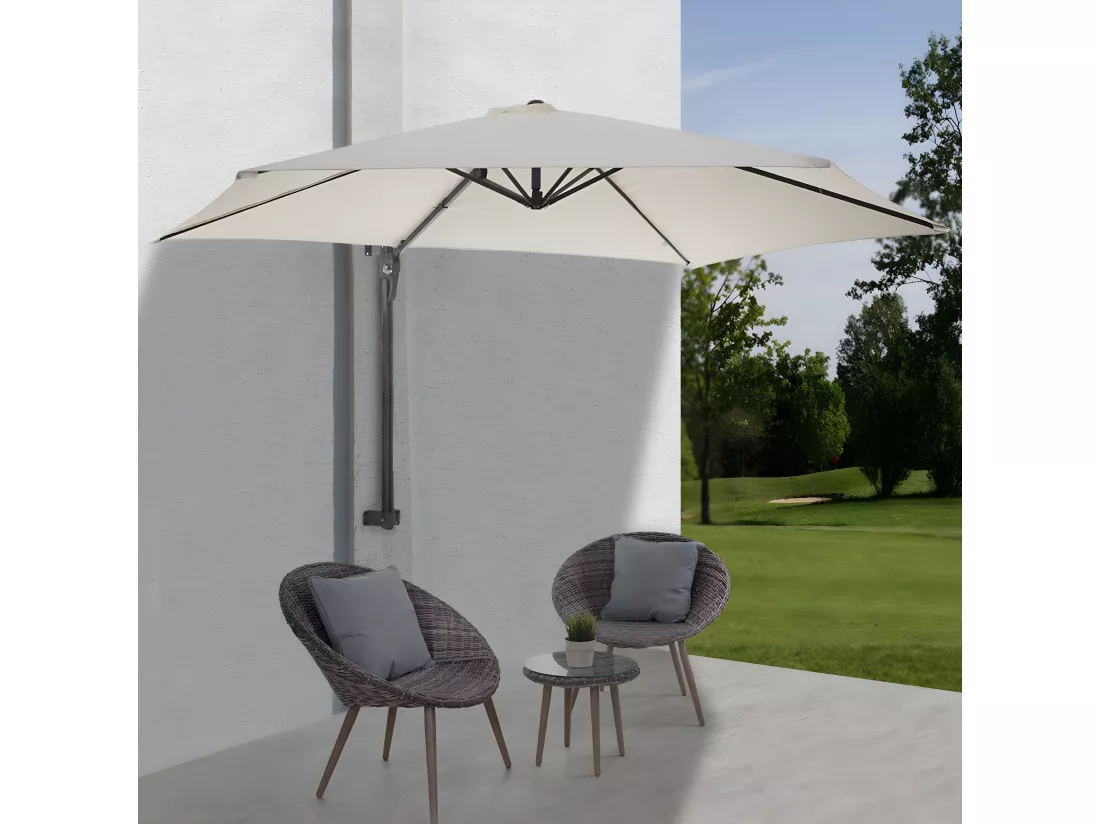 Parasol mural pour balcon crème 300 x 280 x 163 cm 04_0005634