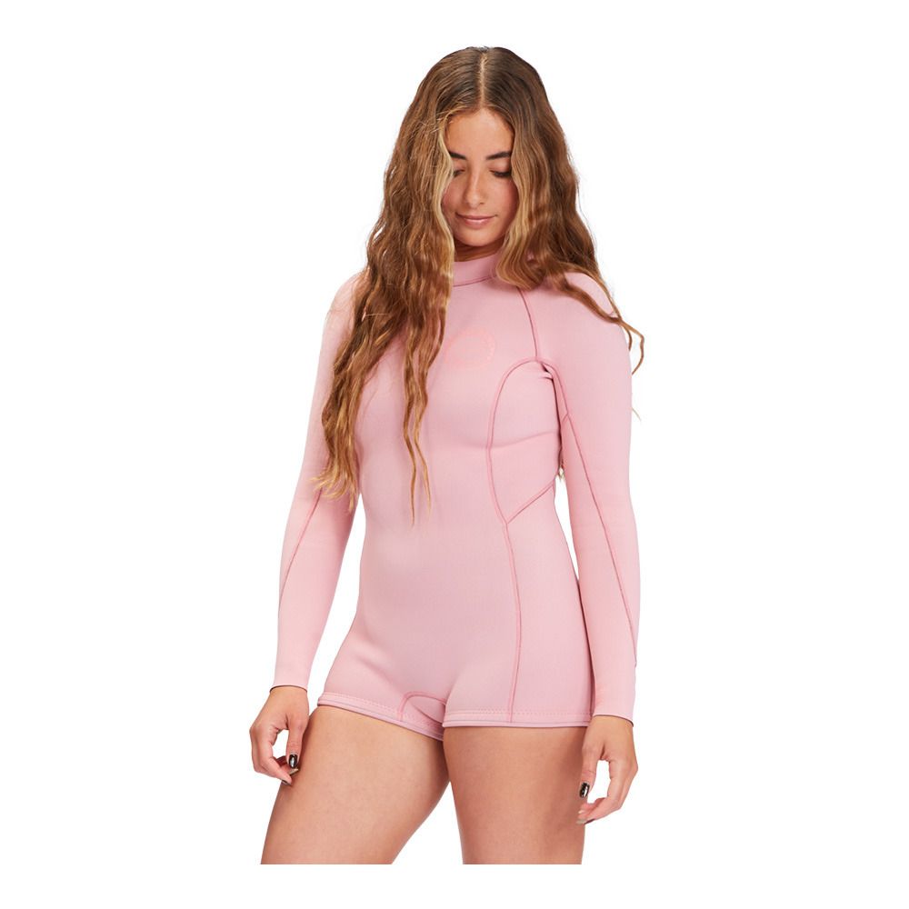 Billabong SPRING FEVER BACK ZIP - Combinaison shorty 2/2mm Femme sea pink