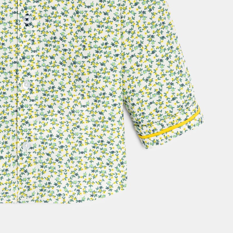 Chemise modulable fleurie jaune bébé garçon Jaune