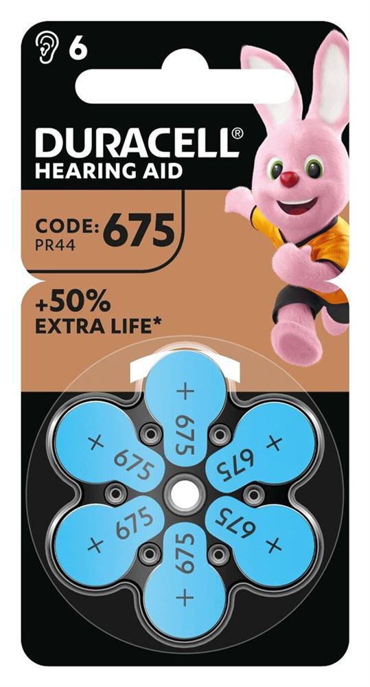 DURACELL Batterie EasyTab 675 Zinc Air D6 1.4V Blist 6 Stk