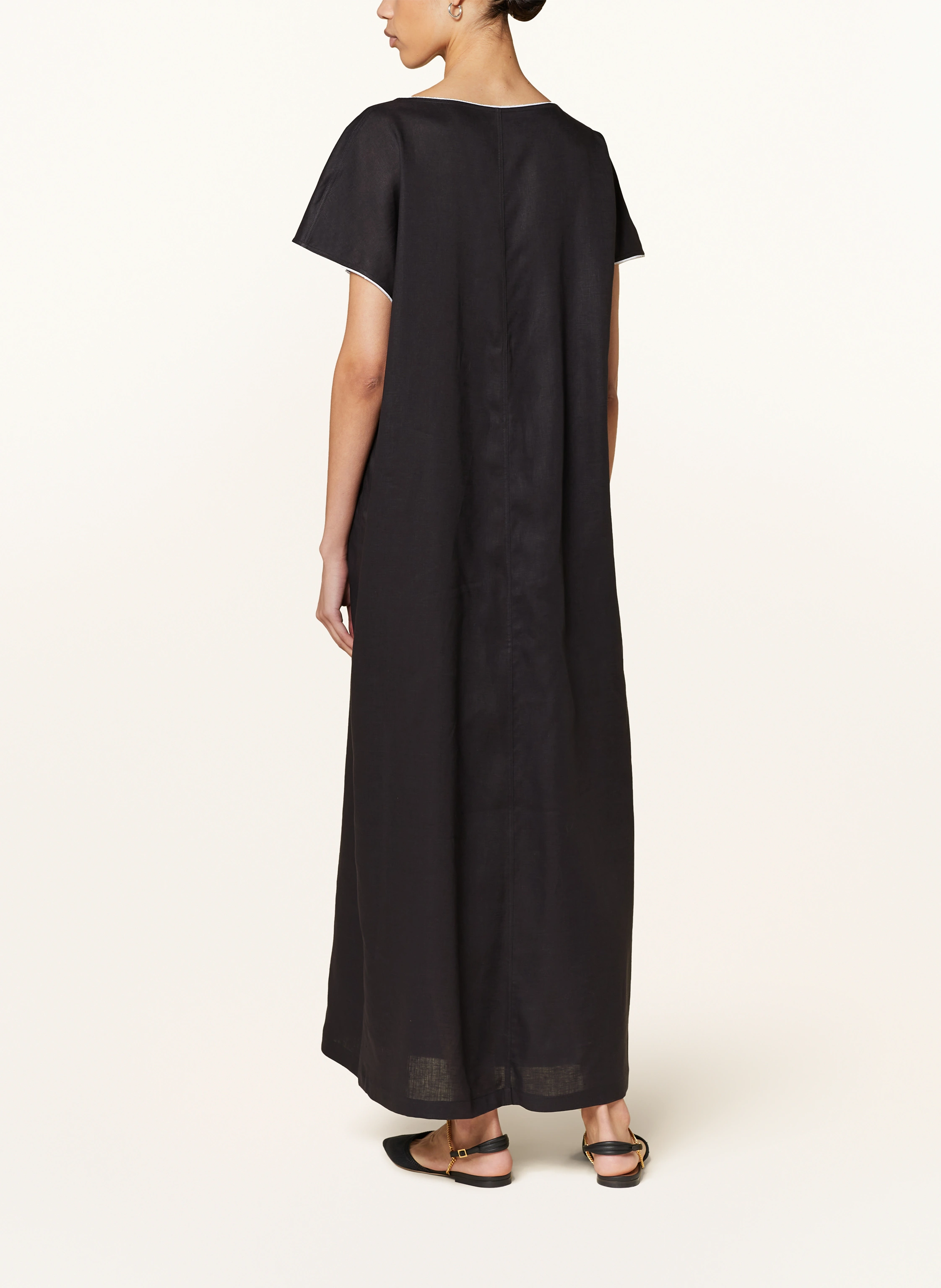 FABIANA FILIPPI Leinenkleid mit Schmuckperlen