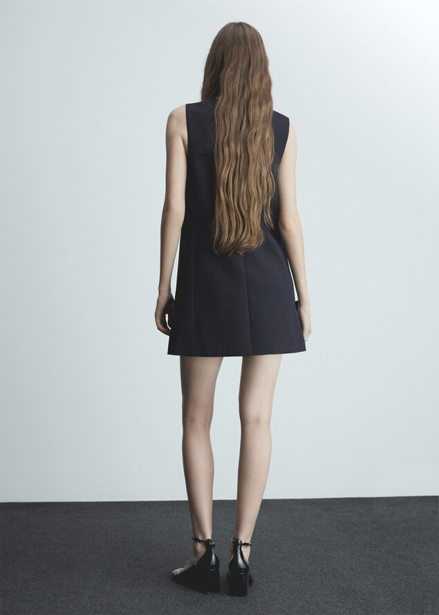 MANGO Short dress with decorative buttons Navy