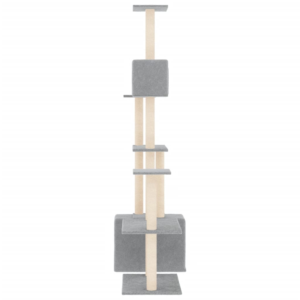 Arranhador para gatos vidaXL com postes de sisal cinza claro, 180 cm