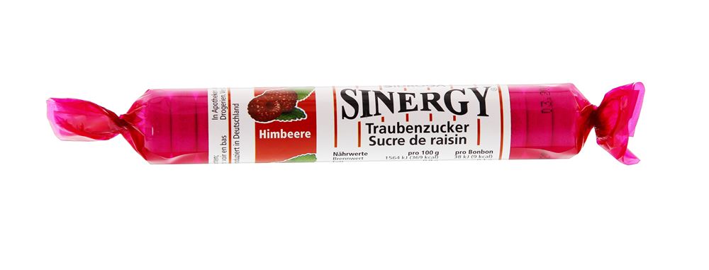 SINERGY Traubenzucker<br>40 g, Rolle, Pastille, Himbeere