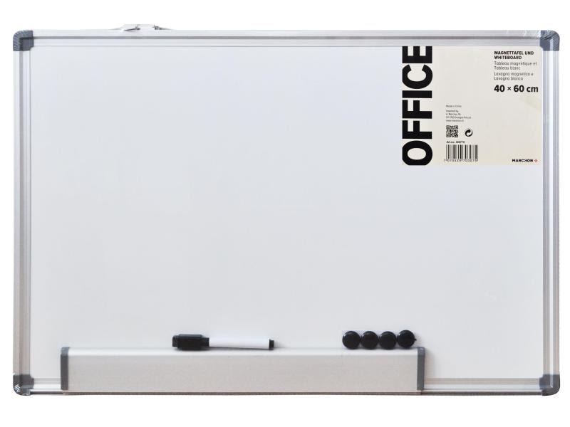 Office Magnethaftendes Whiteboard 40 cm x 60 cm, Weiss Schreiben, Zeichnen und Planen mit Stiften auf weisser Tafel