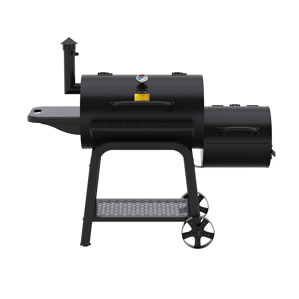 Patton Smoker Houtskoolbarbecue Oklahoma - Zwart