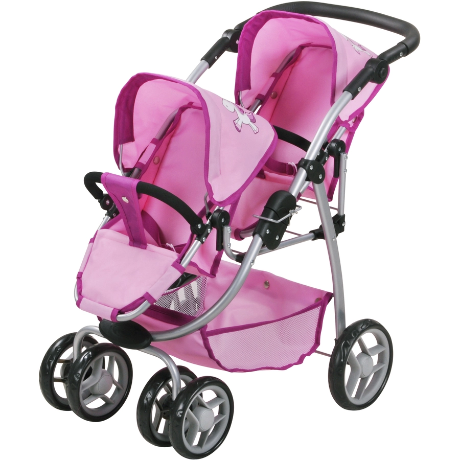 knorr toys® Zwillingspuppenwagen Milo - UMA. Das Einhorn rosa