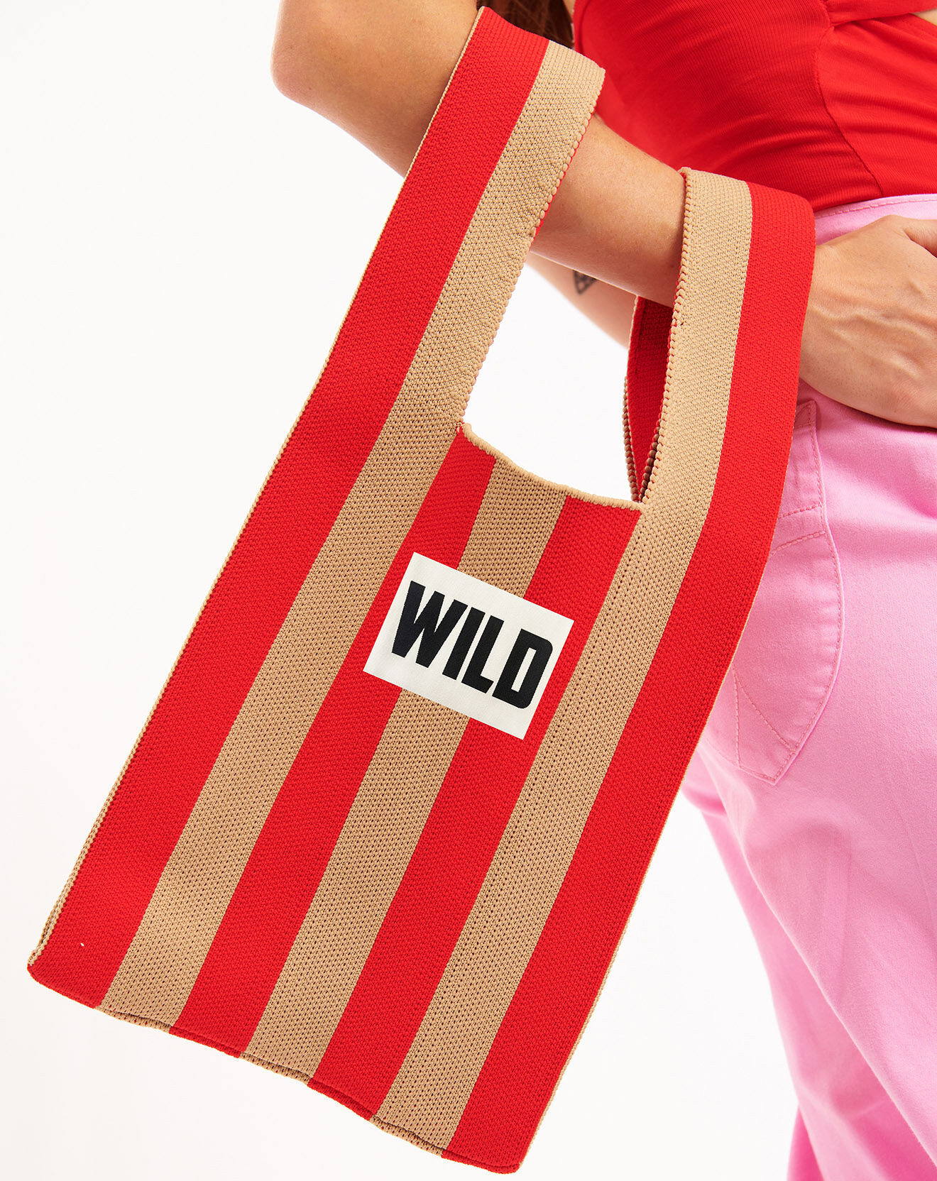 Wild Sac en maille Market rouge - 30x25 cm