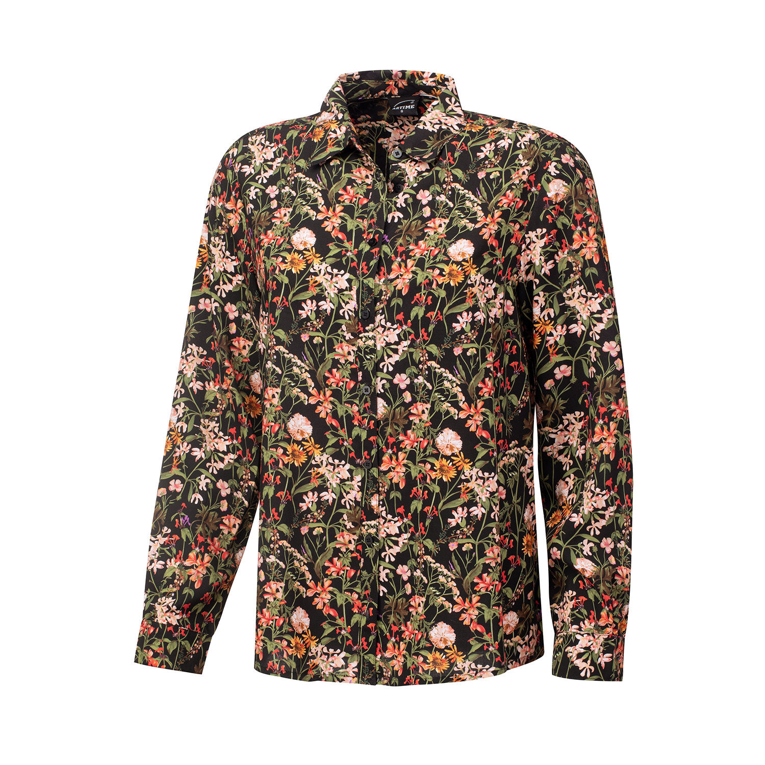 Langarmbluse florales Print mit Hemdkragen