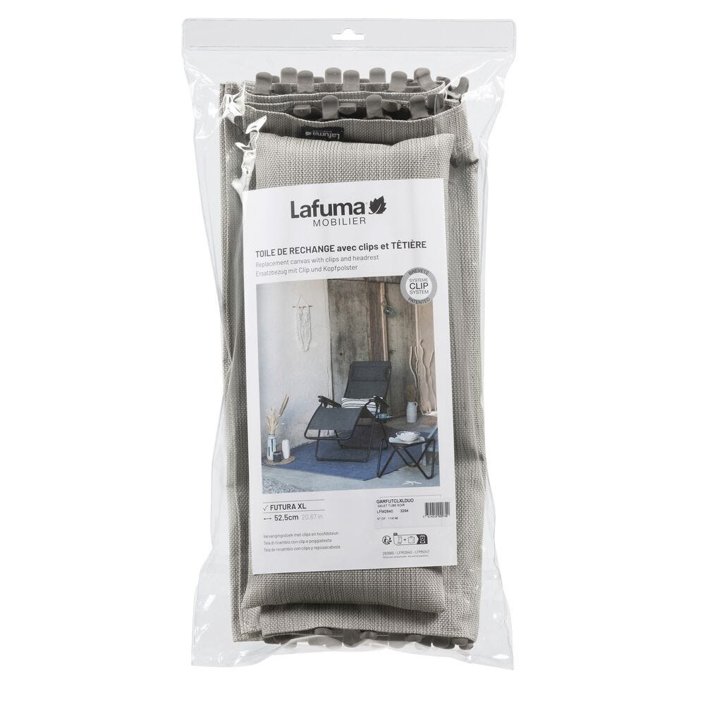 Relaxliege Ersatzteilset XL - 53 cm Rsx XL/Futura XL Batyline® Duo Grau Galet
