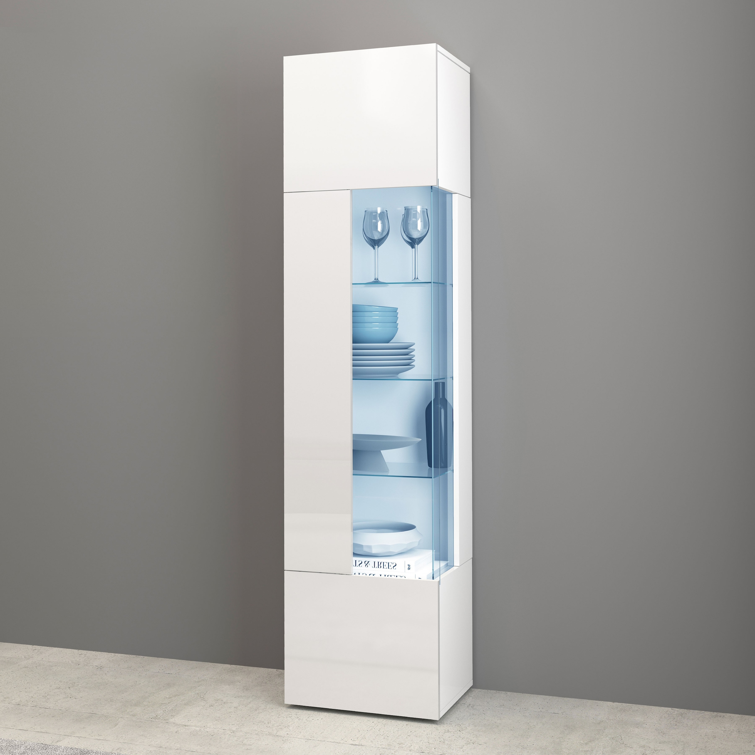INOSIGN Vitrine »Egypt« komplett hochglanz lackiert, 1 Glastür mit 3 Glasböden