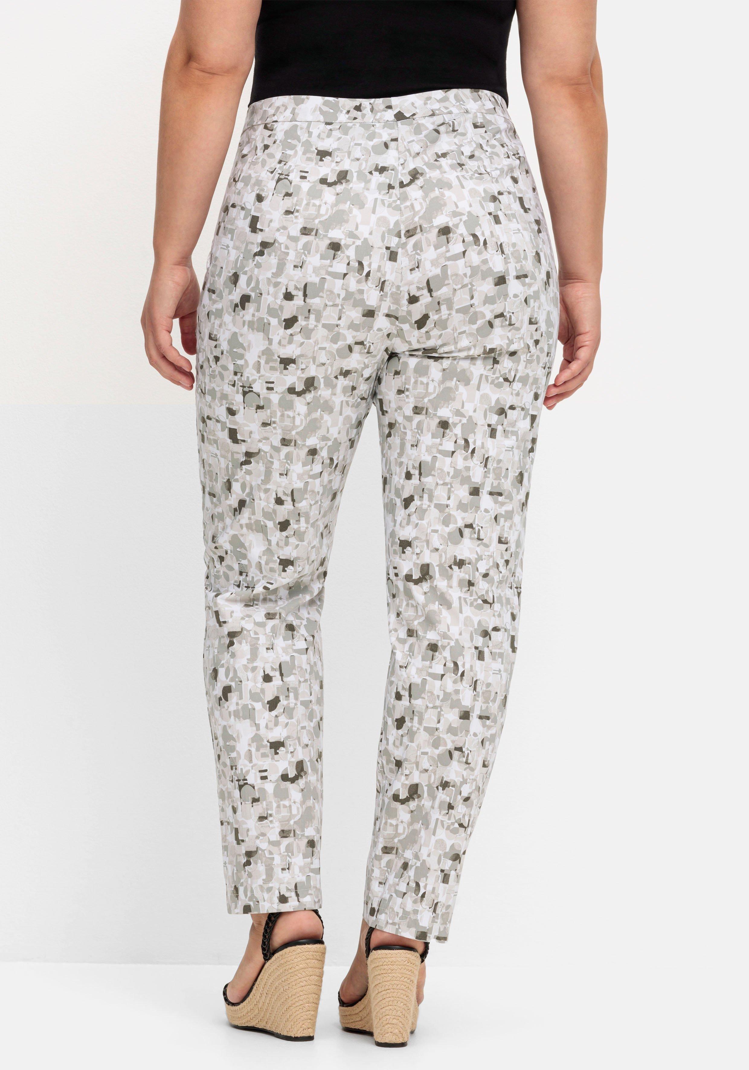 Schmale Bengalinhose mit Alloverdruck