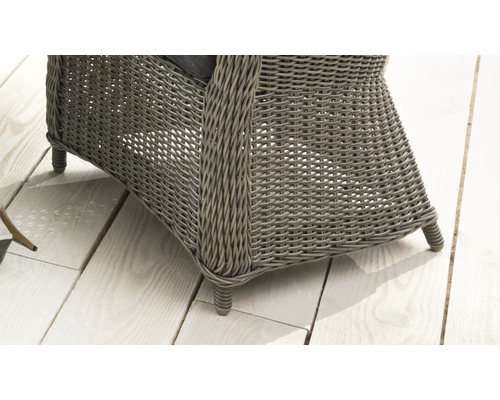 Malaga Luna tuinmeubelset, vintage Destiny polyrattan aluminium, 4-zits, 5-delig, grijs