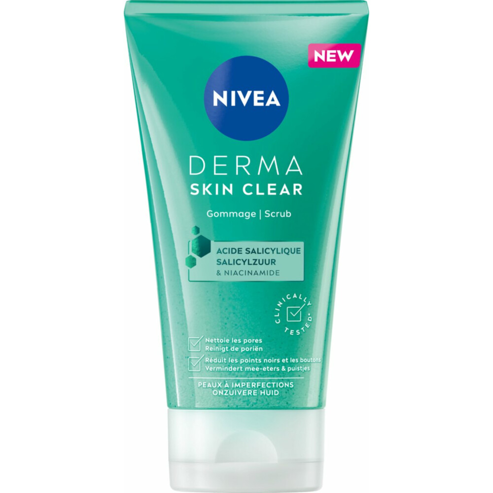 6x Nivea Derma Skin Clear Gezichtsscrub150 ml