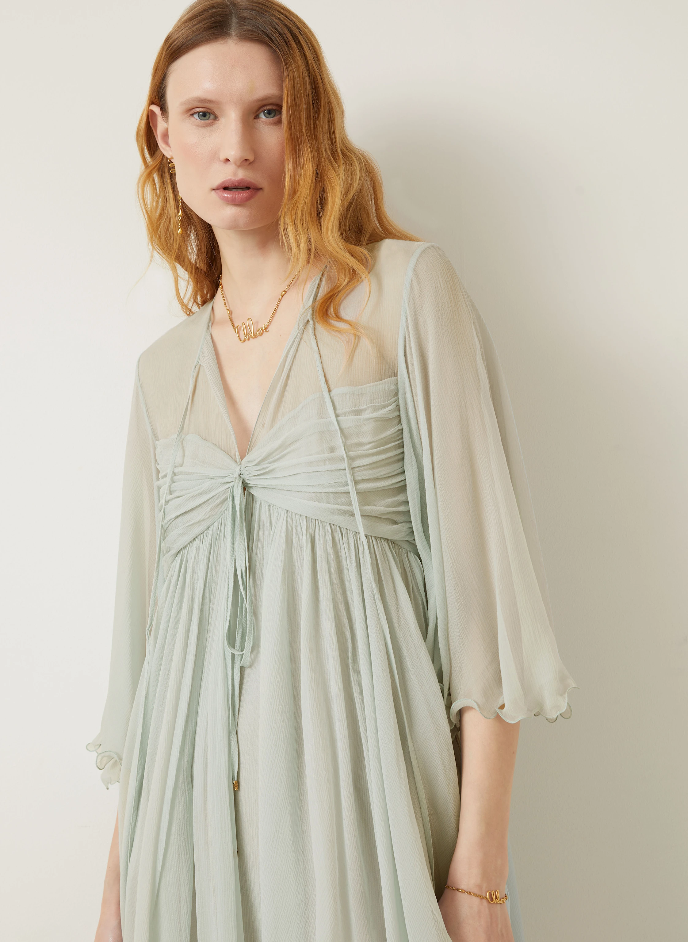 Chloé Seidenkleid mit 3/4-Arm