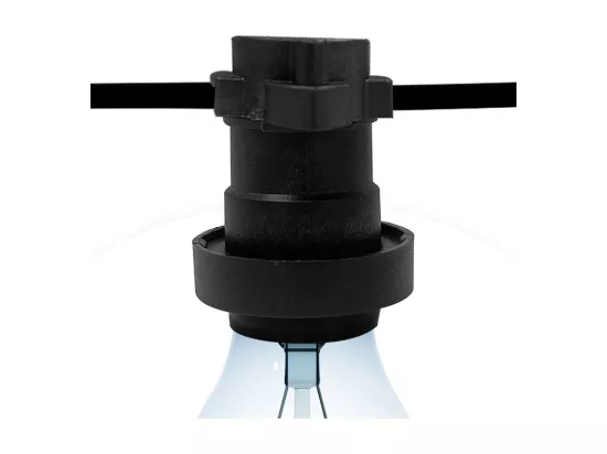 Guirlande Extérieure IP44 Câble Électrique Plat avec Douilles E27 sur Mesure Noire 50 m