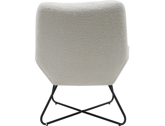 CONCEPT1 - Fauteuil Kami blanc effet laine bouclette