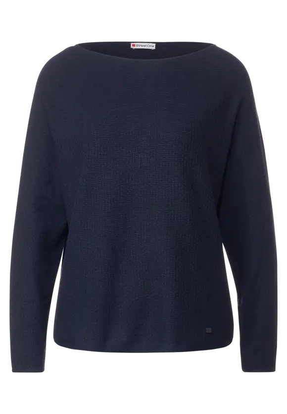 Struktur Strickpullover - deep blue