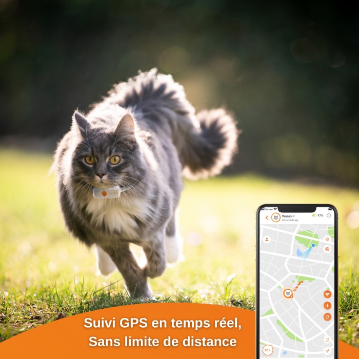 Collier GPS Wennect XS Cats - Blanc