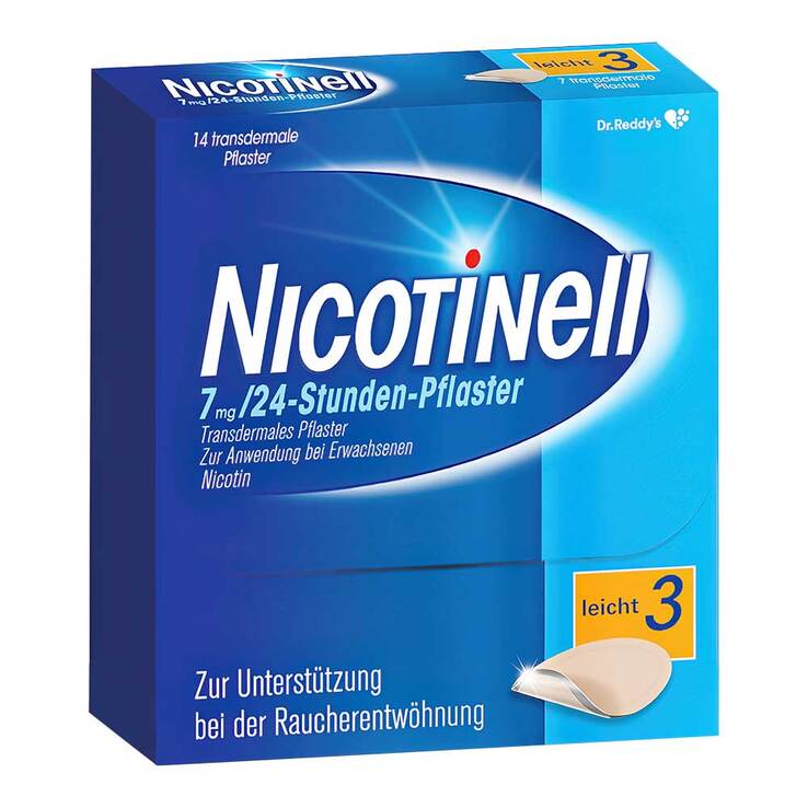 NICOTINELL 7 mg / 24-Stunden- Nikotinpflaster, Pflasterstärke Leicht (3), 14 St