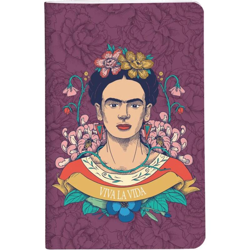 Frida Kahlo, Carnet cousu fil 7,5x12cm, 48 pages, uni, ass.