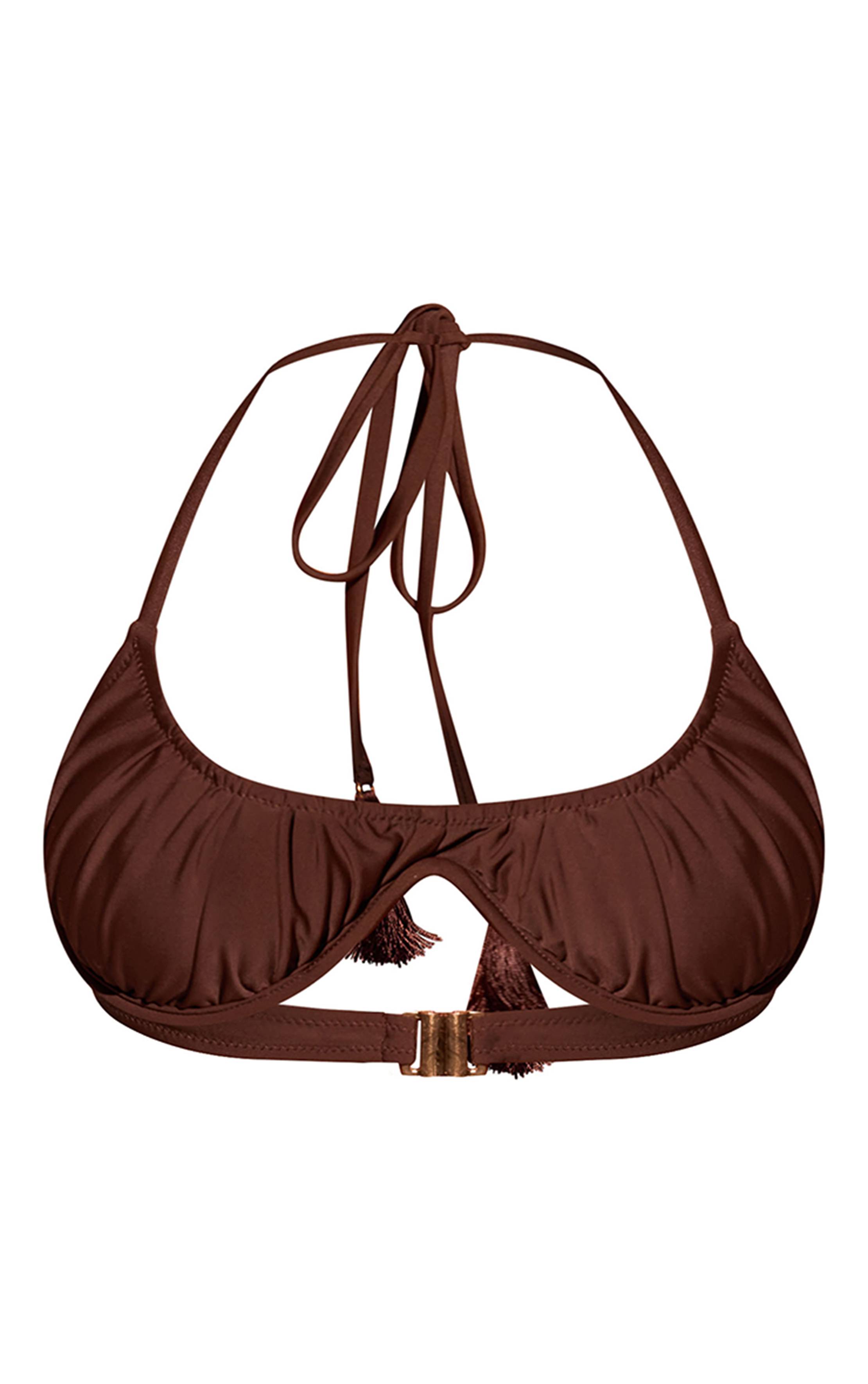 Espresso Haut De Bikini À Armatures Avec Bonnets Froncés