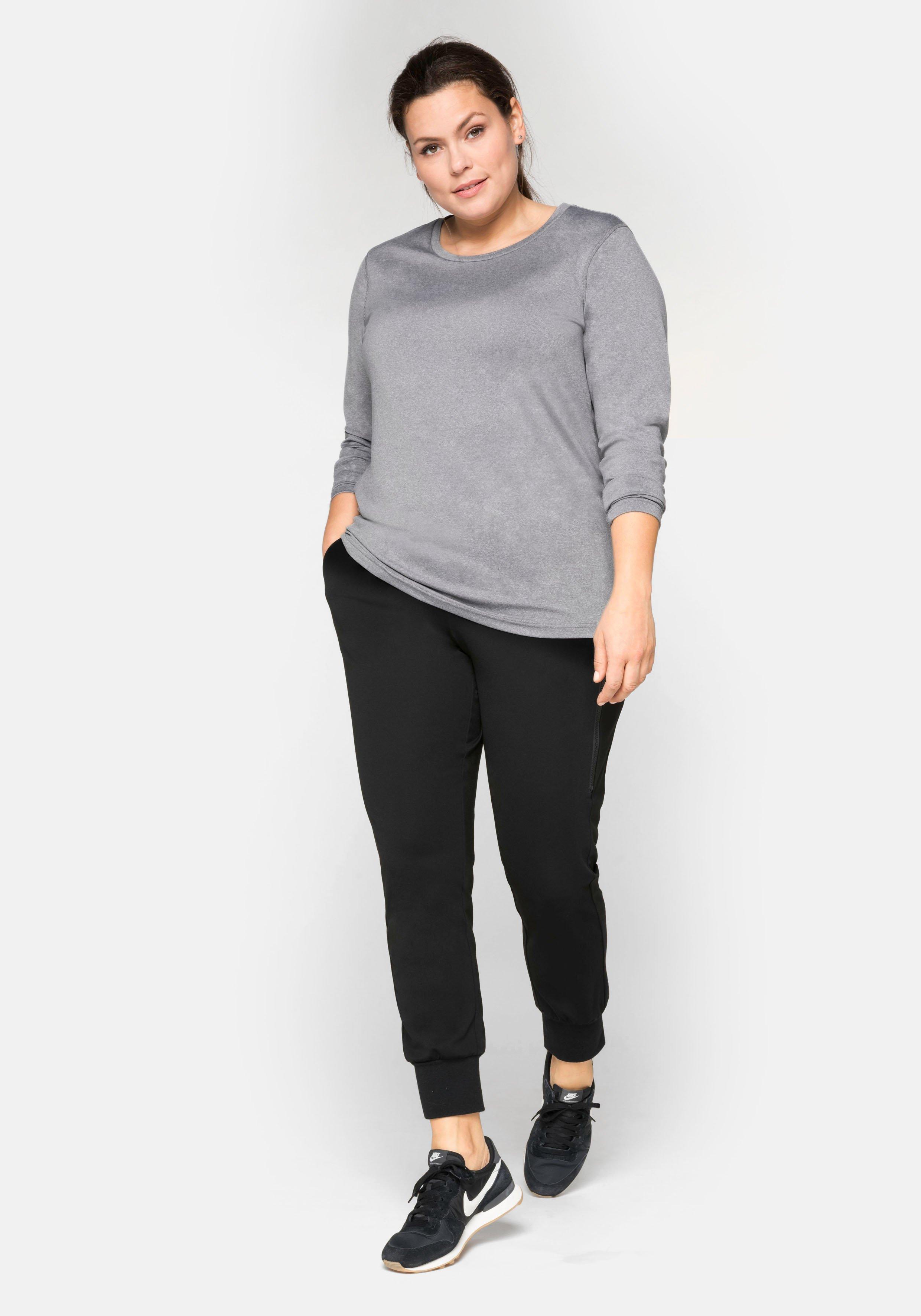 Langes Funktionsshirt mit Rundhalsausschnitt