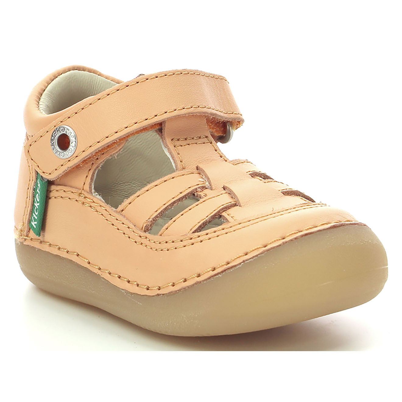Kickers Salomés en Cuir Sushy orange clair