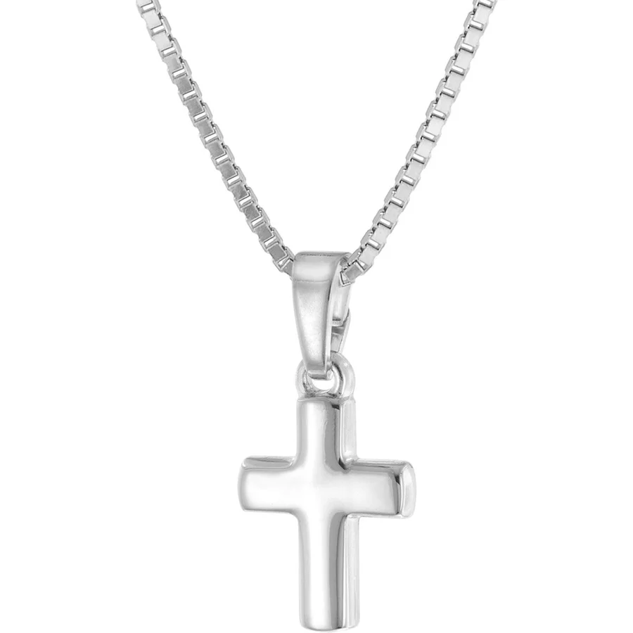 trendor Kinder-Halskette mit Kreuz-Anhänger 925 Silber silver